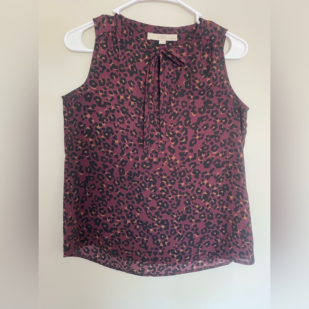 LOFT Red‎ Sleeveless Tie Front Blouse women size sp